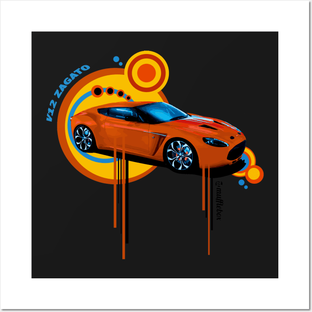 Aston Martin Zagato V12 Circles Wall Art by mufflebox